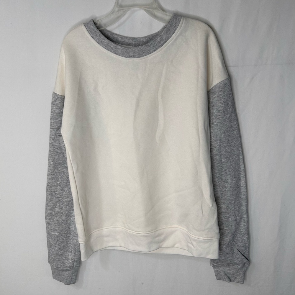 Athletic Works Women's Girl’s Sweater - Cream and Gray Size L 10-12